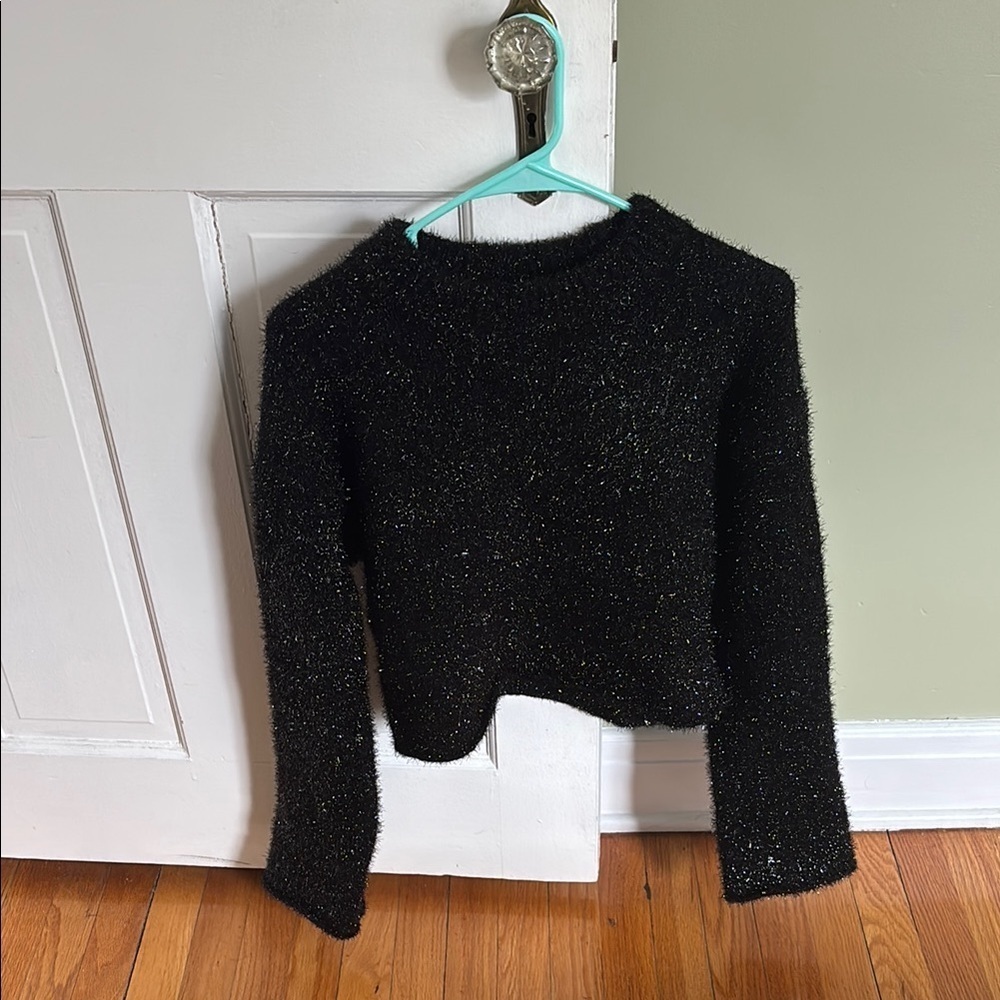 H&M Black Crew Neck Sweater sparkly